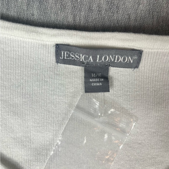 Jessica London size 14/16 long sleeve white blouse/sweater with lace sleeve - Picture 4 of 11